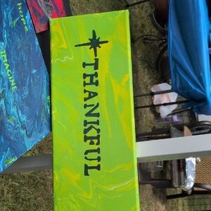 Thankful Green and Yellow Home Art Painting